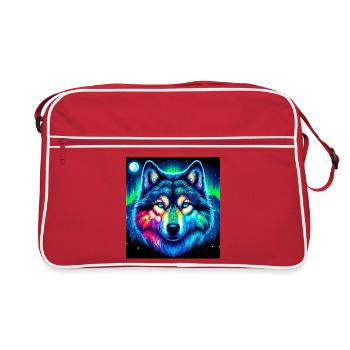 Wolf - Retro Tasche - Rot/Weiß - Vorne