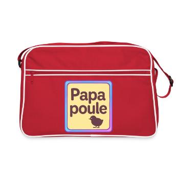 Papa Poule - Fête des Pères - Sac Retro - rouge/blanc - Devant