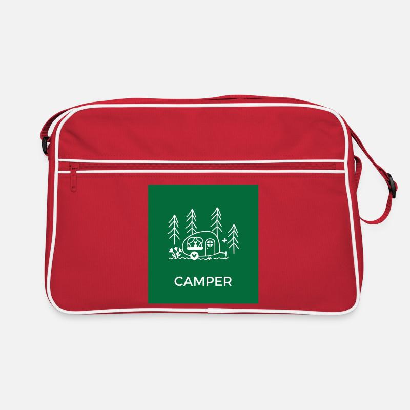 Forest Camping Sketch Tent Camper Retro Bag