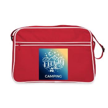 Night Forest Camping Camping - Retro Bag - red/white - Front