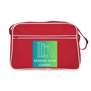 Reading is my cardio - Retro Bag - red/white - Front