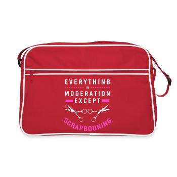 Scrapbooking Scrapbook - Retro Tasche - Rot/Weiß - Vorne
