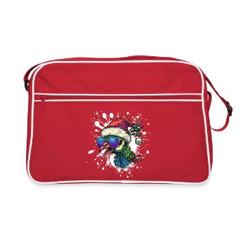 Peacock Bird Christmas Funny - Retro Bag - red/white - Front
