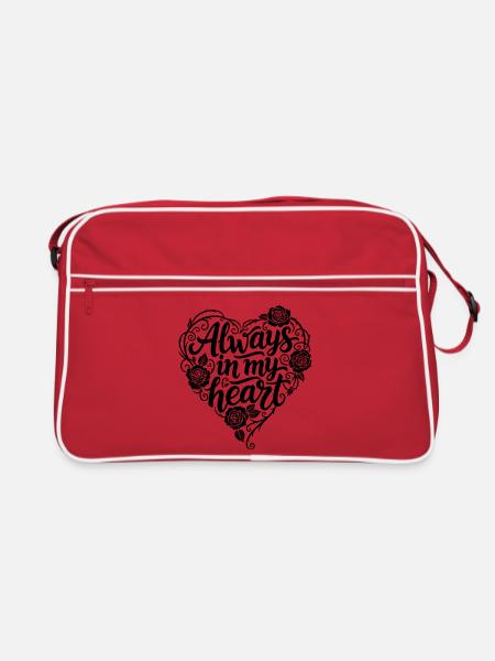Tattoo Calligraphy Design You are my peace  - Retro Tasche - Rot/Weiß - Vorne