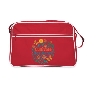Cultivate Resilience Floral Heart - Retro Bag - red/white - Front