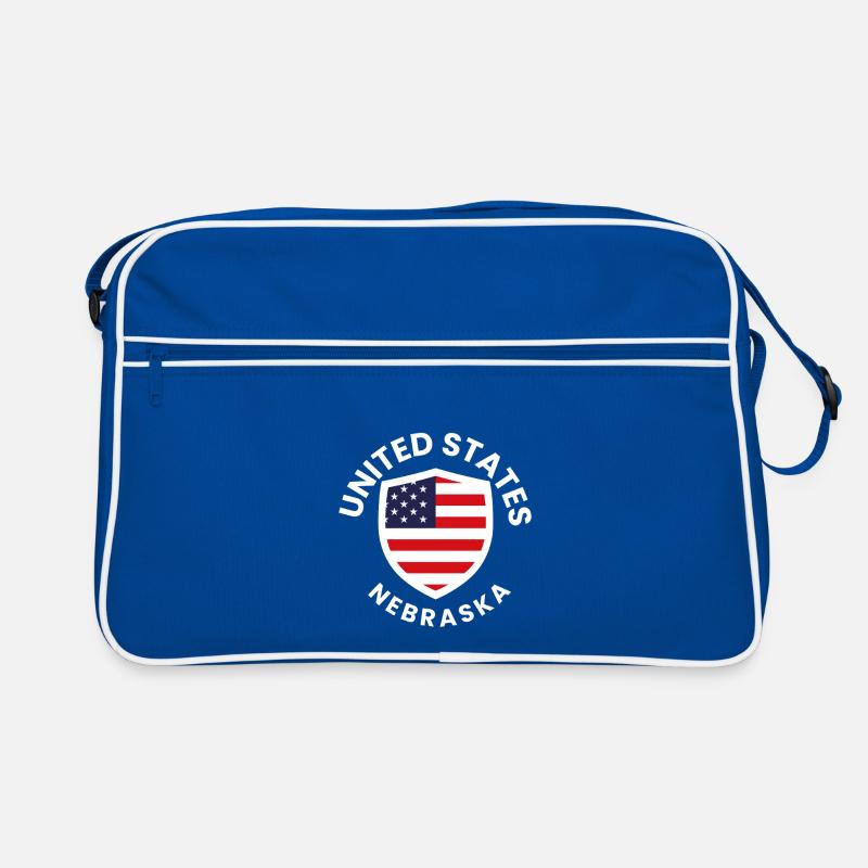 Nebraska Flag Shield Patch Retro Bag