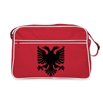 Aigle de Shqipe – Drapeau national double tête d’Albanie - Sac Retro - rouge/blanc - Devant