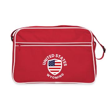 Bouclier uni du Wyoming - Sac Retro - rouge/blanc - Devant