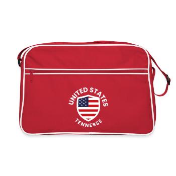 USA Tennessee Shield-Flagge - Retro Tasche - Rot/Weiß - Vorne