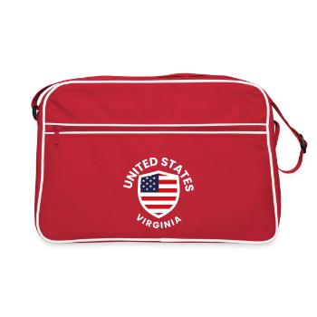 Emblème du drapeau américain du Bouclier de Virginie - Sac Retro - rouge/blanc - Devant