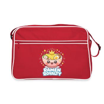 Royauté du ramen : Bol de nouilles Kawaii - Sac Retro - rouge/blanc - Devant