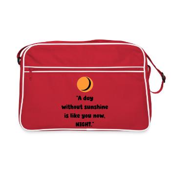 Orange Moon Silhouette - Retro Bag - red/white - Front