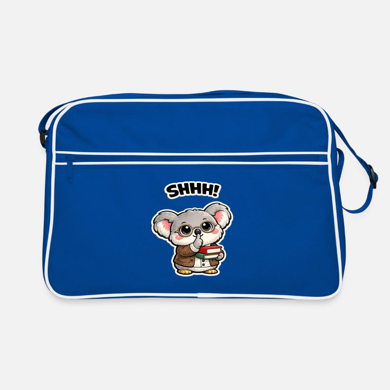 Silent koala with books Retro Bag