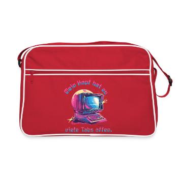 Onglets néon d’ordinateur vintage ouverts - Sac Retro - rouge/blanc - Devant