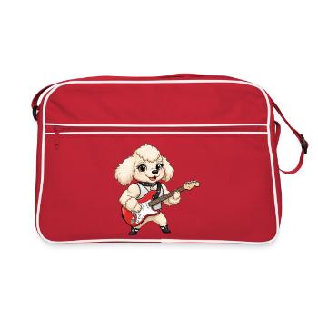 Paw guitarist dog avec guitare électrique - Sac Retro - rouge/blanc - Devant