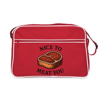 Sympa de te dévorer – Steak Saying - Sac Retro - rouge/blanc - Devant