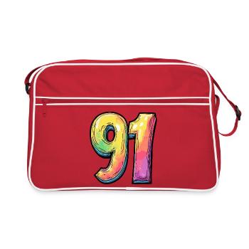 91 Nombre Coloré - Sac Retro - rouge/blanc - Devant
