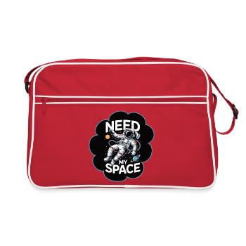 Need My Space Astronaut - Retro Tasche - Rot/Weiß - Vorne