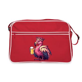 Flamingo Beer King - Retro Bag - red/white - Front