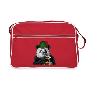 Graphique du Bavarian Beer Fest Panda Bear Alpine Hat - Sac Retro - rouge/blanc - Devant
