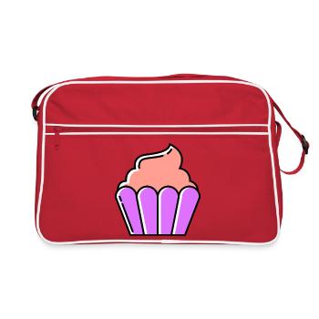 Muffin cupcake - Retro Tasche - Rot/Weiß - Vorne