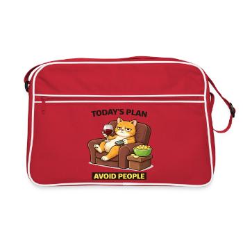 Today's Plan Avoid People Cat - Retro Bag - red/white - Front