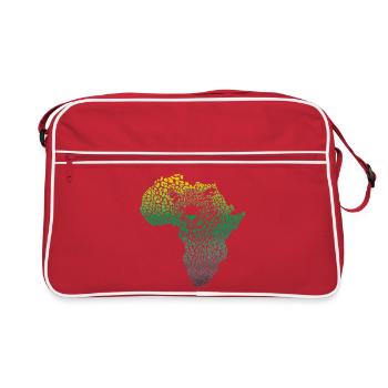 Africa-_continent_silhouette-_leopard_head_and_ - Retro Tasche - Rot/Weiß - Vorne