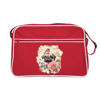 Carlin avec des rouges-merles - Sac Retro - rouge/blanc - Devant