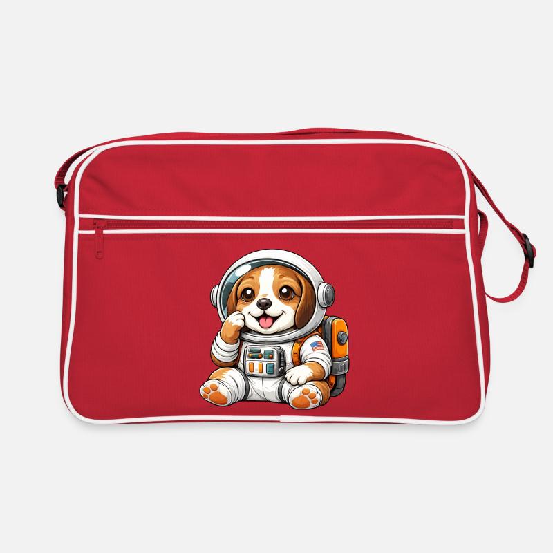 Cute Beagle Astronaut Space Explorer Cartoon Retro Bag