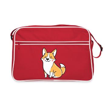 Fröhlicher Corgi (bande dessinée) - Sac Retro - rouge/blanc - Devant