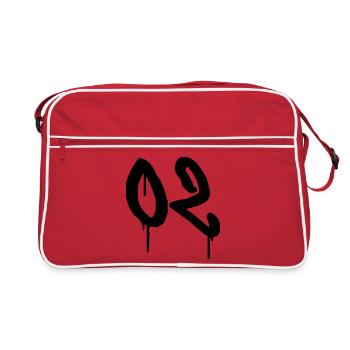 Number 02 Urban Graffiti Style - Retro Bag - red/white - Front