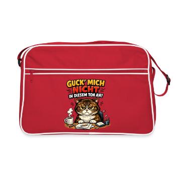 Guck mich nicht in diesem Ton an - Retro Tasche - Rot/Weiß - Vorne