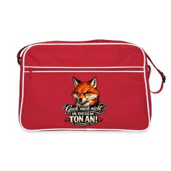 Fuchs Guck mich nicht in diesem Ton an - Retro Tasche - Rot/Weiß - Vorne
