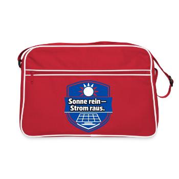 Solar Module, Solar Energy, Solar Power - Retro Bag - red/white - Front