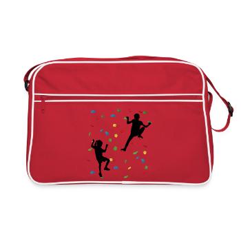 Climbing Wall Kids – Junge Kletterer - Retro Tasche - Rot/Weiß - Vorne