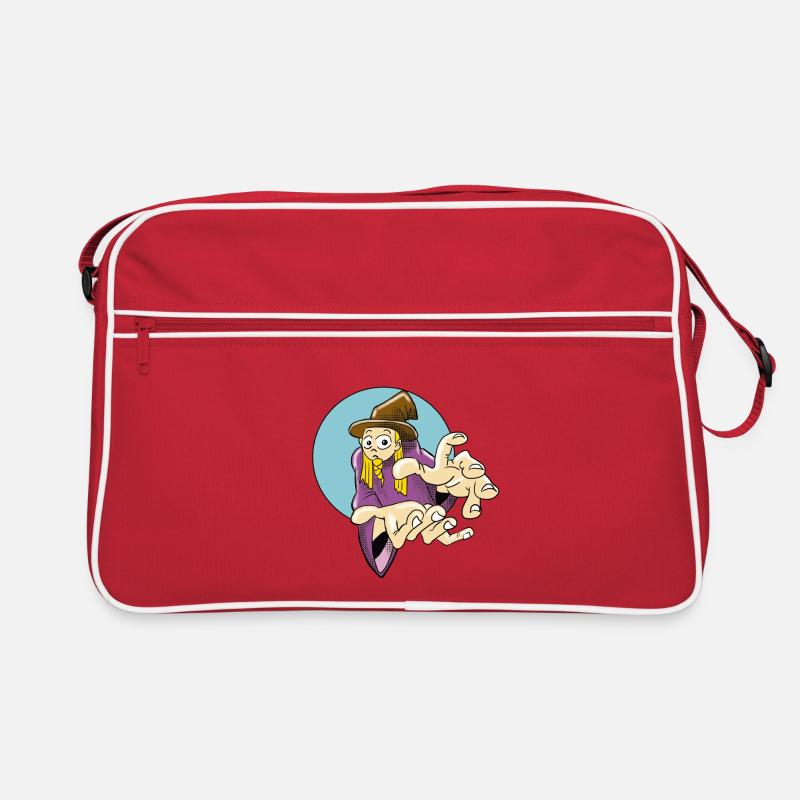 Fordernder Zauberer Illustration Retro Tasche