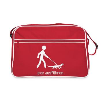 exe ausführen - Retro Tasche - Rot/Weiß - Vorne