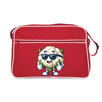 Cool Cauliflower Vegan Vegetarian Sunglasses - Retro Bag - red/white - Front