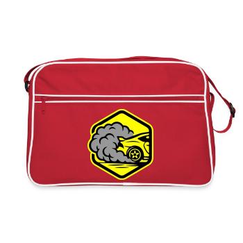 Auto Gas Symbol Autorennen - Retro Tasche - Rot/Weiß - Vorne