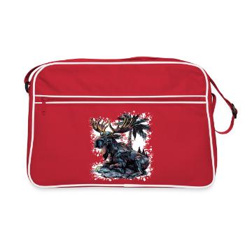 Elch Sommer Comic - Retro Tasche - Rot/Weiß - Vorne