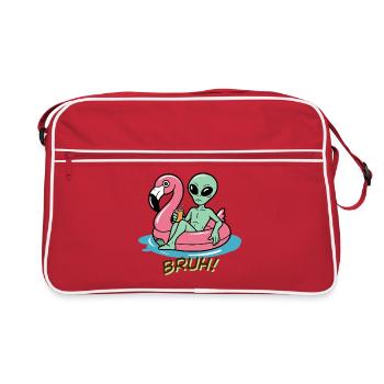 Extraterrestre sur Flamingo Poolfloat mec - Sac Retro - rouge/blanc - Devant