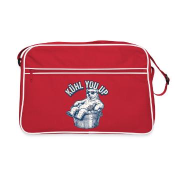 Cooler Eisbär Kühlt - Retro Tasche - Rot/Weiß - Vorne