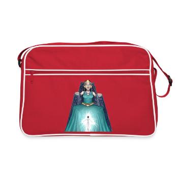 Reine mystique lumineuse sur trône - Sac Retro - rouge/blanc - Devant