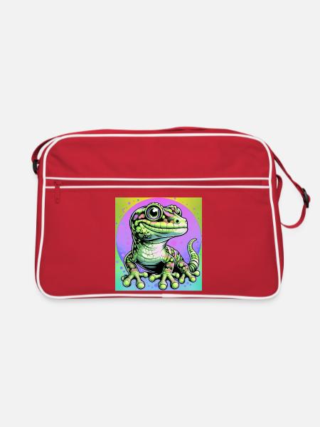Gecko - Retro Tasche - Rot/Weiß - Vorne