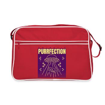UFO Cat Saying - Retro Bag - red/white - Front