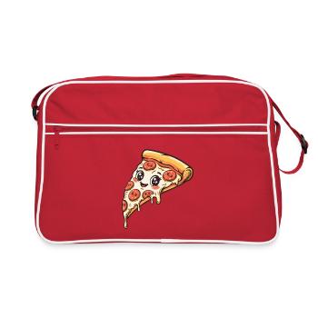 Pizza Slice - Retro Tasche - Rot/Weiß - Vorne