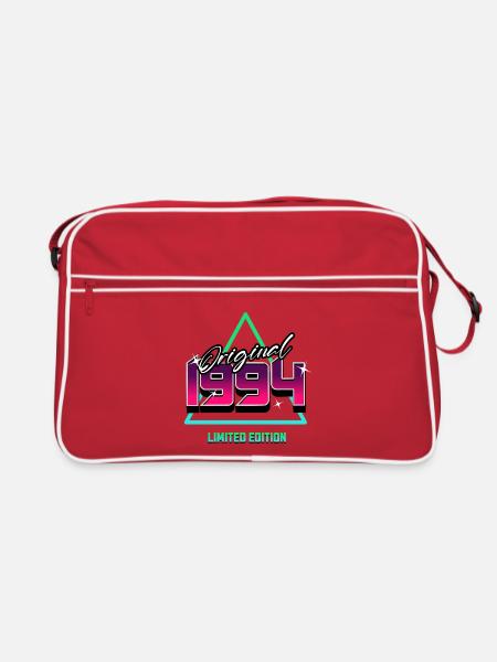 Original 1994 – 90er Jahre Retro Neon Kult Motiv - Retro Tasche - Rot/Weiß