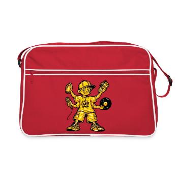 Hip Hop Musik Dance Graffiti - Retro Tasche - Rot/Weiß - Vorne