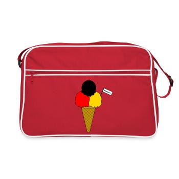 Deutschland Germany Flag Eiscreme - Retro Tasche - Rot/Weiß - Vorne