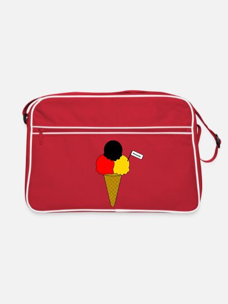 Deutschland Germany Flag Eiscreme - Retro Tasche - Rot/Weiß
